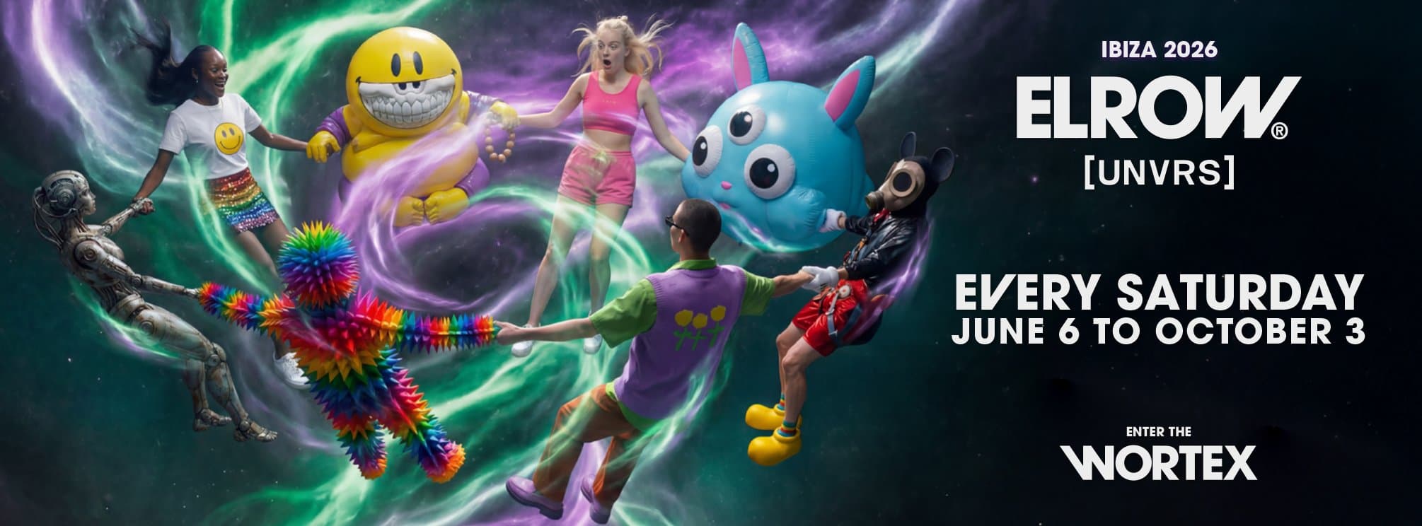 Cartel de elrow Ibiza at UNVRS