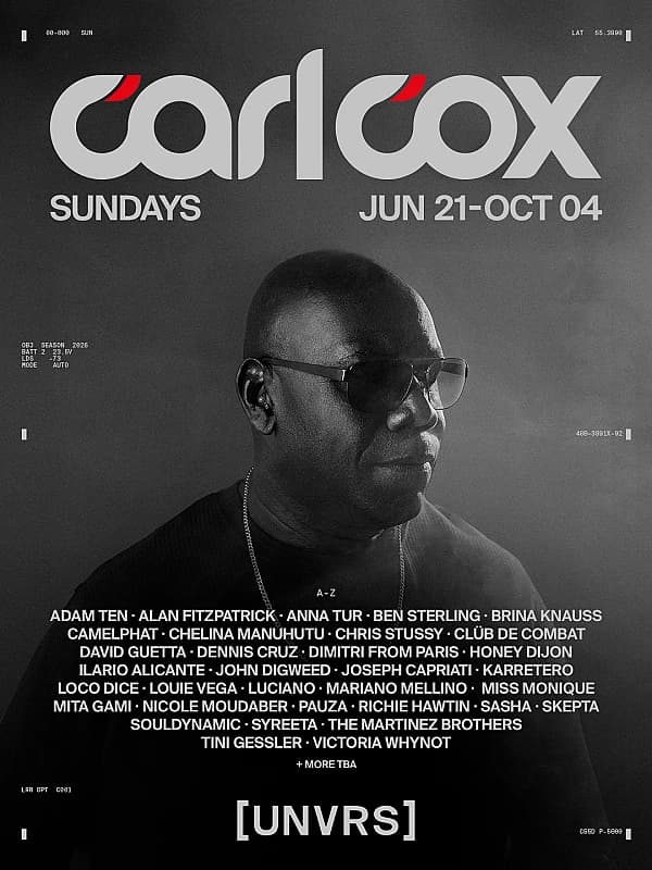 Cartel de Carl Cox at UNVRS